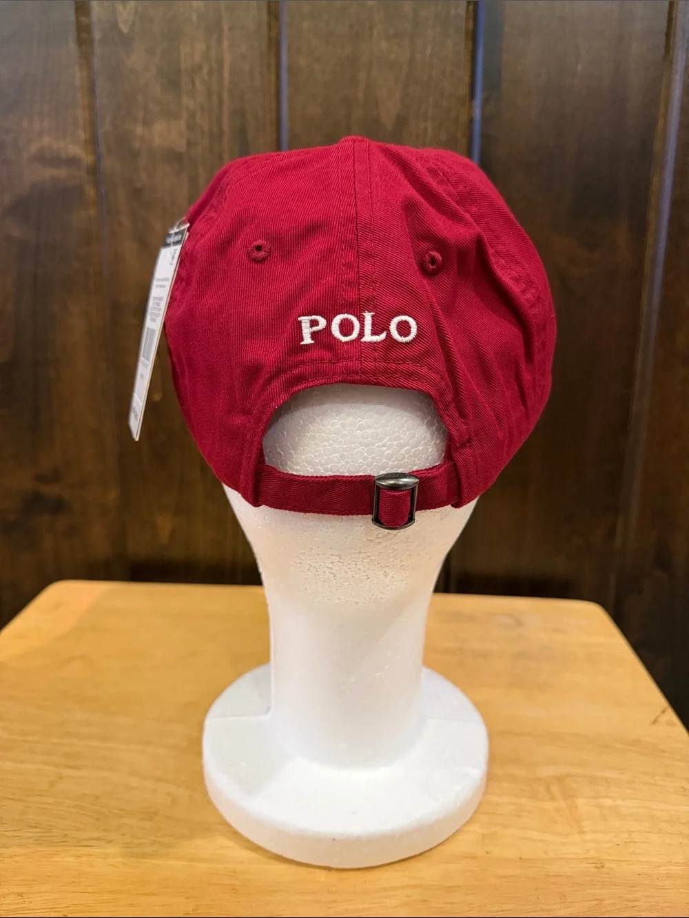 Ralph Lauren Red Baseball Cap with White Polo Pony
